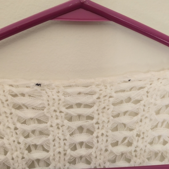 Unbranded Sz M/L White Open Knit Waterfall Cardigan Coastal Boho Ethereal Layer - Picture 9 of 15